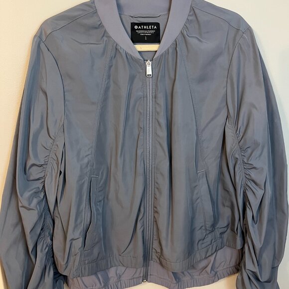 Athleta Women’s Wayfarer Bomber Jacket Coastline Blue size large - Picture 4 of 7